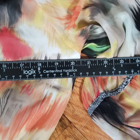 Calvin Klein multicolored V-neck blouse L - Picture 6 of 6